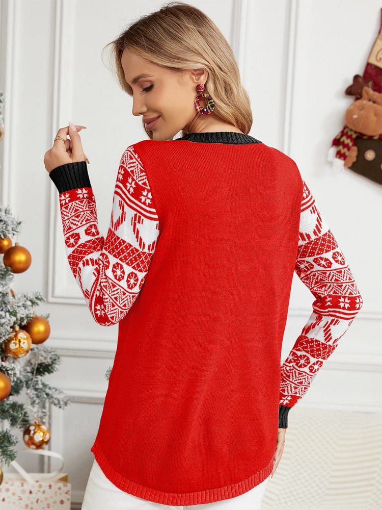 Maglione con maniche rotonde e applicazione kat con lange mouwen 