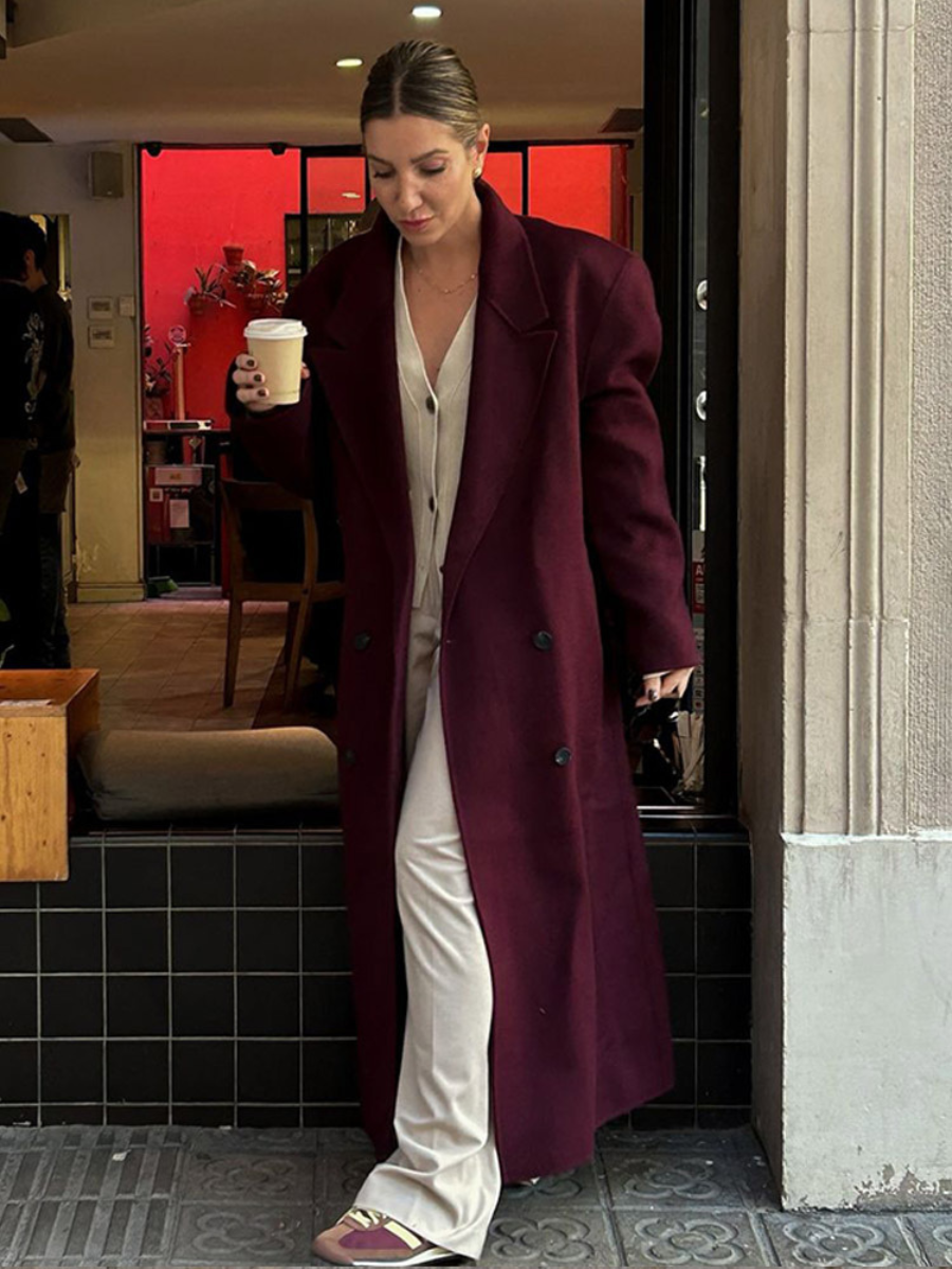 Burgundy Oversized Coat