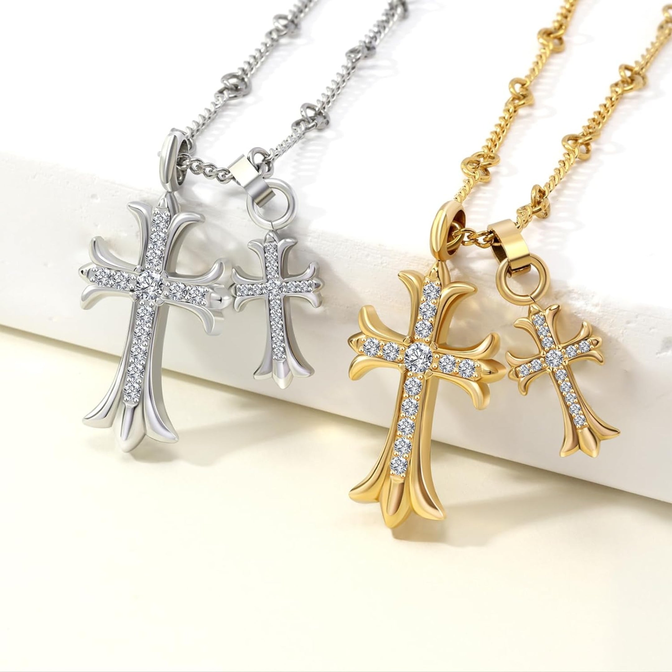 Double Cross Necklace