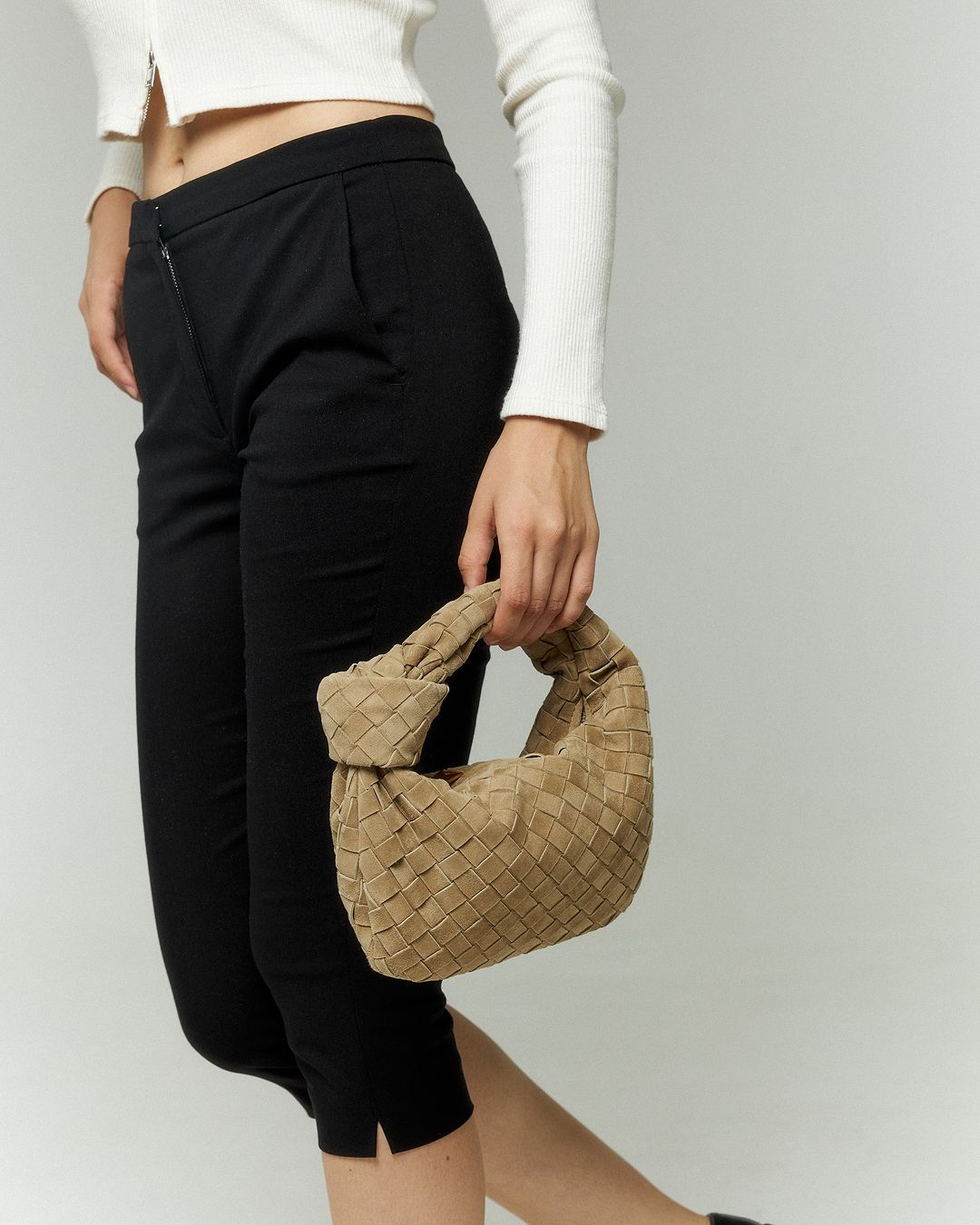 Borsa Silva Suede Mini - Beige