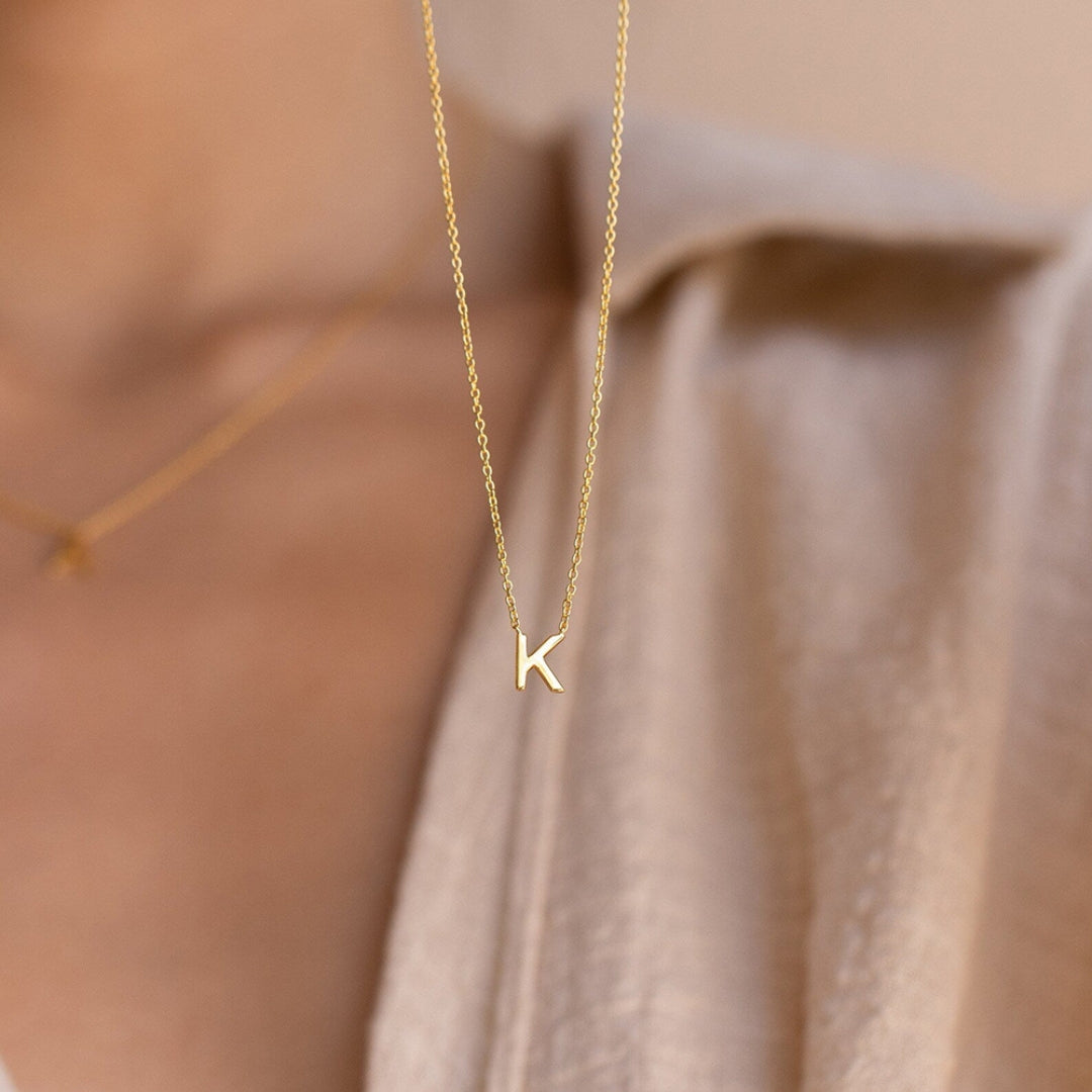 14k Gold Plated Initial Necklace