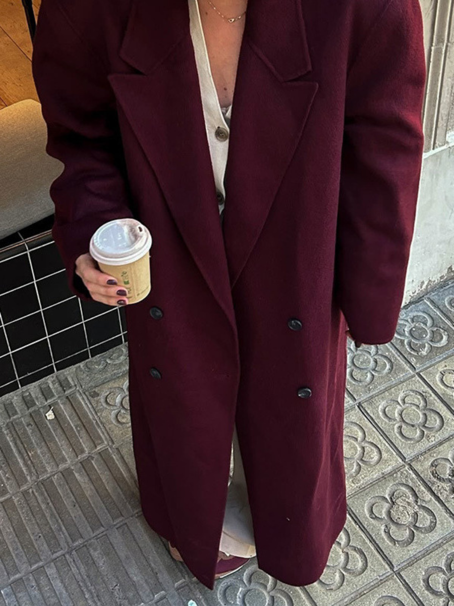 Burgundy Oversized Coat