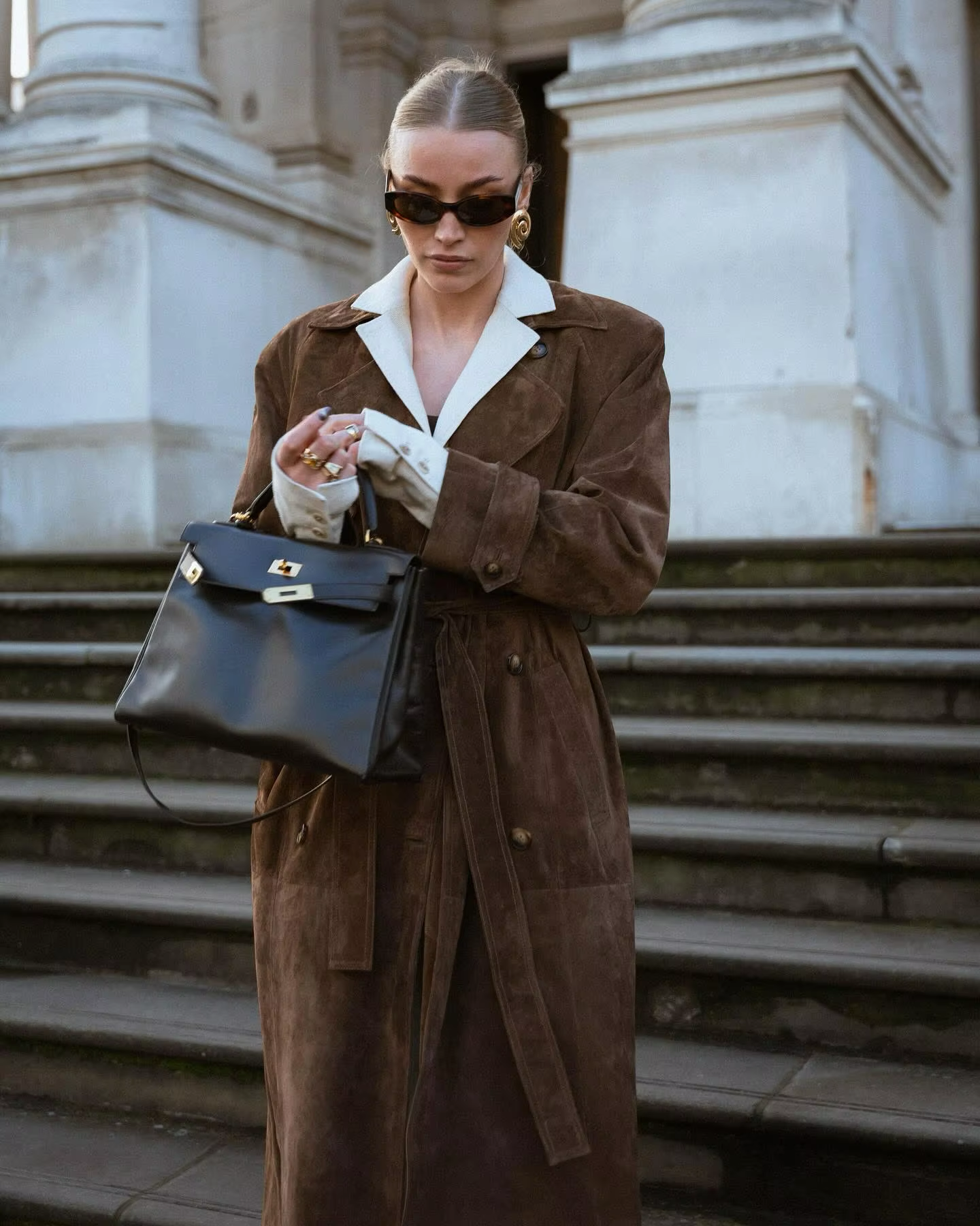 Molly - Imitation Suede Trench Coat