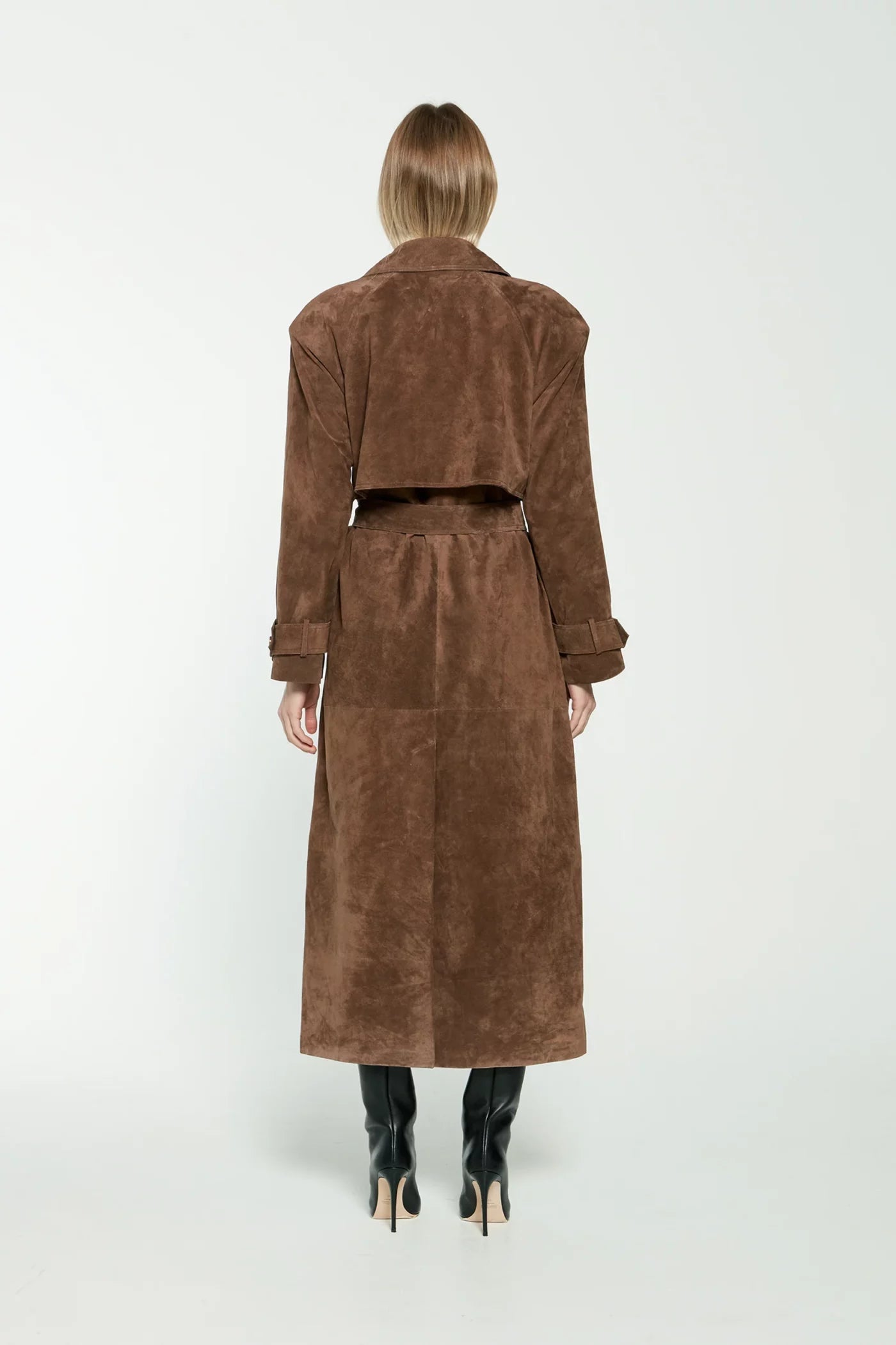 Molly - Imitation Suede Trench Coat