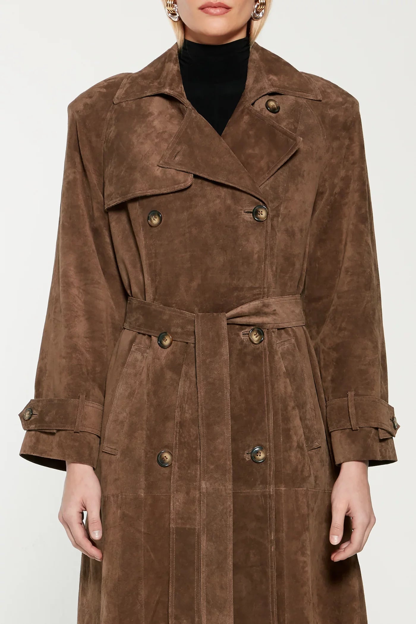 Molly - Imitation Suede Trench Coat