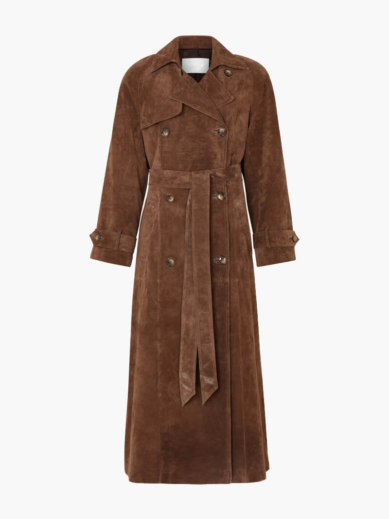 Molly - Imitation Suede Trench Coat