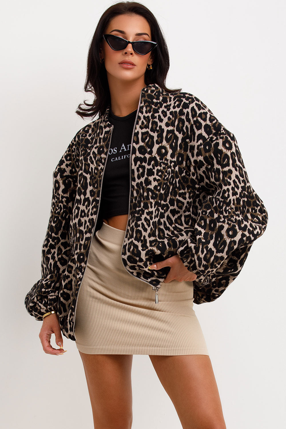 Cappotto con stampa leopardata retrò 